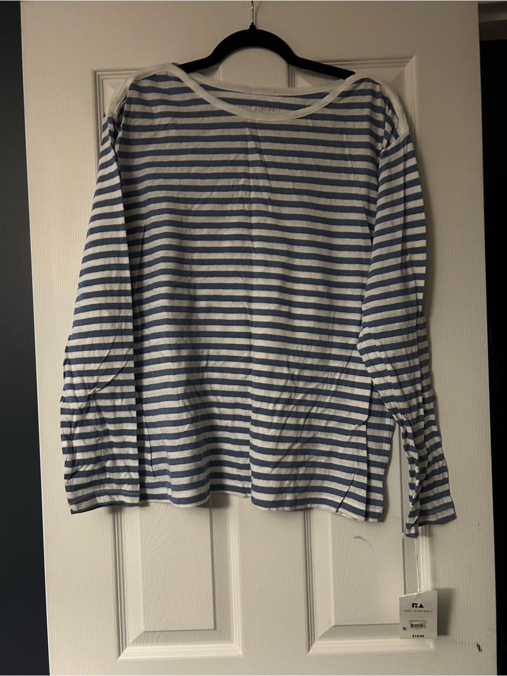Striped Long Sleeve Tee - Blue & White